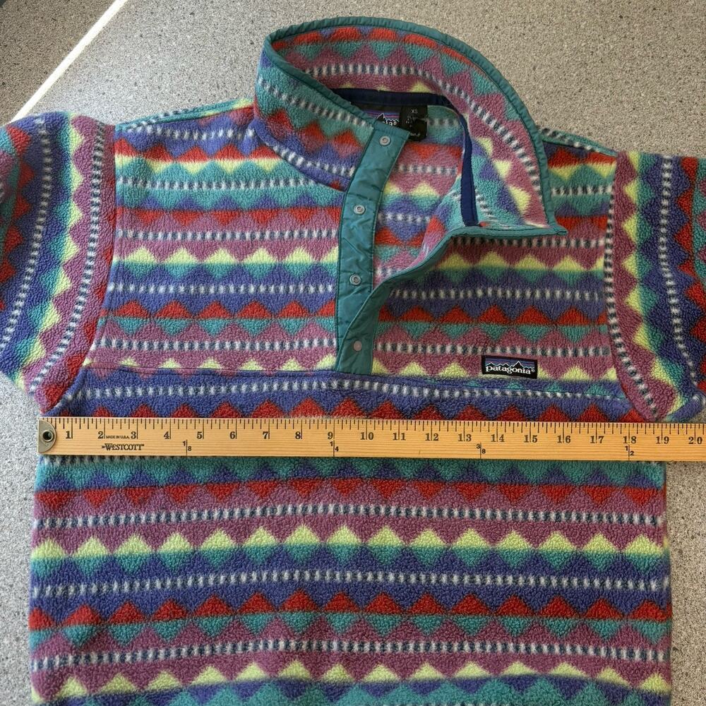 Patagonia Aztec Fleece Jacket Snap T Pullover Synchilla XS Vintage Made In USA - Picture 12 of 16